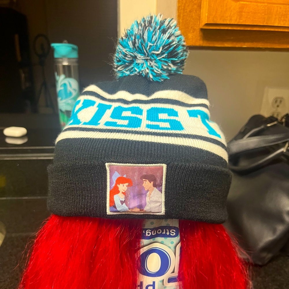 Disney Black and Blue Pom-Pom Hat